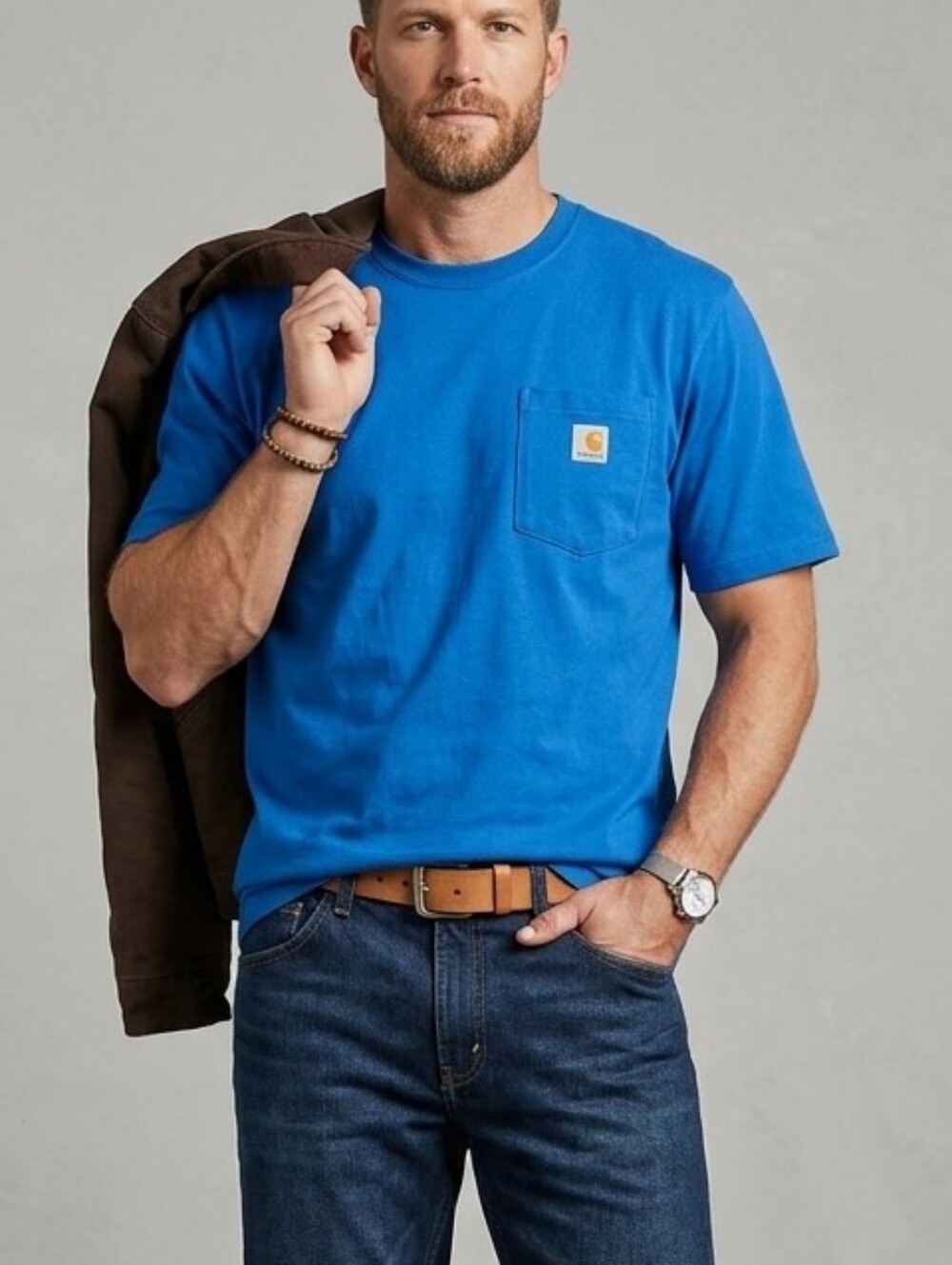 Carhartt Short Sleeve Pocket Tee in Bright Blue